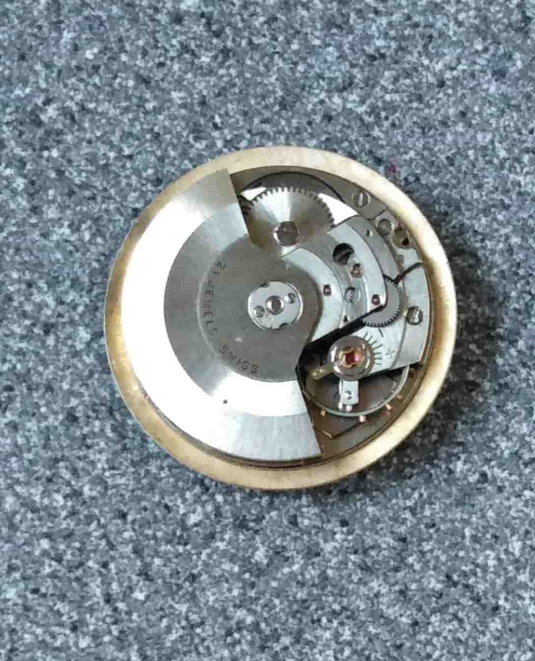 Vintage Baume & Mercier 21-Jewel Automatic Movement & Dial - For Parts/Repair - Very Good Dial & Gold Hands